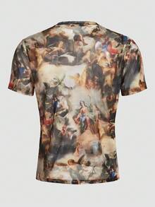 FeverCity Áo thun nam in hình cổ điển, thời trang mùa hè. - Cà phê nâu - Xem 2