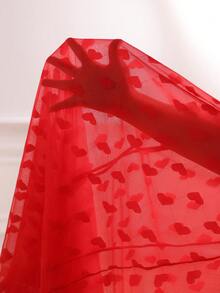 Slumberist Sexy Women's 3D Floral Heart Lace & Mesh Patchwork Nightgown Red Lingerie Dress Red Dresses For Women Red Night Gown Spaghetti Strap Lace Night Gown - Red - View 8