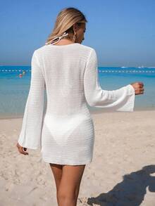 SHEIN 26SS 夏季沙滩度假针织孕妇泳衣罩衫