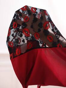 Slumberist Lace Patchwork Camisole Pajama Set Sexy 2piece Nightgown Red Sleepwear Red Night Gown Long Lingerie Dress Spaghetti Strap Night Gown - Burgundy - View 8