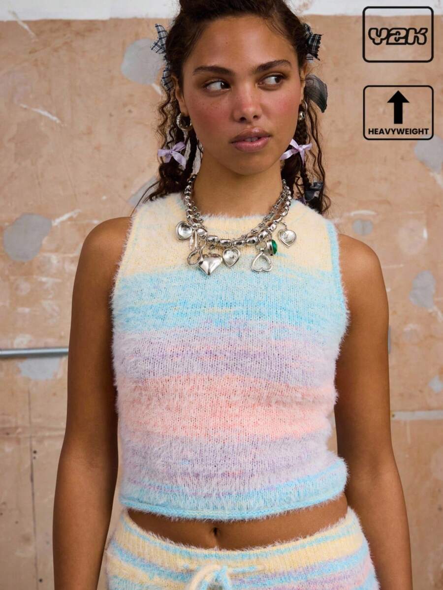 COUREZ 针织背心/女士夏季穿搭 夏季上衣 Y3K Y2K 复古风