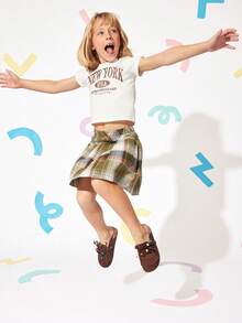 Mini mi #趣味儿童流苏串珠麂皮棕色木屐穆勒鞋 – 舒适、俏皮、波西米亚风，适合日常穿着 - 棕色 - 查看 3