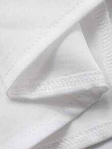 Dazy Plus 2pcs/Set Elegant White Loose Contrast Lace Top And Straight Leg Pants Pajama Set, Plus Size Women Spring/Autumn - White - View 3