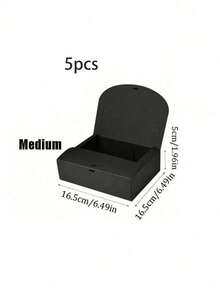 1/5/10pcs Mini Black Lid Gift Boxes, Luxury Black Ribbon Gift Boxes For Wedding, Birthday, Party, Bridesmaid, Graduation, Valentine's Day, Mother's Day - Multicolor - View 17