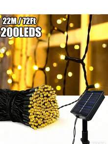 1Pc 20/50/100/200Leds Solar String Lights Outdoor, Green Wire Solar Christmas Lights, 8 Modes Twinkle Fairy Lights Suitable For Stage Lighting Xmas Tree Garden Wedding Decoration Outdoor Camping, Lights Outdoor For Garden Tree Patio Party Christmas Courtyard(Purple/Warm White/White/Multicolor) - Multicolor - View 26