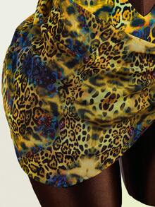 Zestiva 两件套女士豹纹镂空环泳衣罩衫，沙滩装，春夏款 - 彩色 - 查看 5