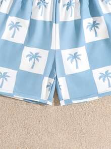 2 piezas Pantalones de baño con estampado de árbol de coco para niño bebé - Multicolor - Ver 5