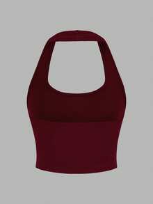 SHEIN EZwear 3pcs Women's Casual Sexy Burgundy Camisole Set, Basic Style Suitable For Spring/Summer Spring - Burgundy - View 3