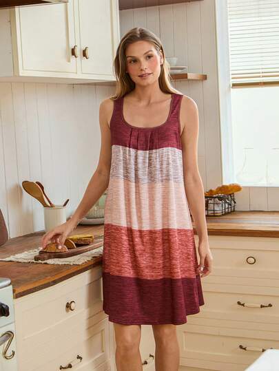 Doze Lane 彩色条纹印花休闲家居睡衣