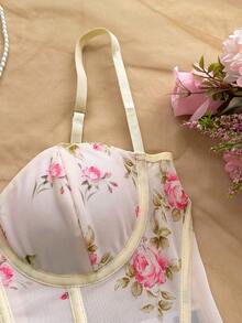 Soleia Women's Summer Vacation Sun Print Camisole Slim Fit Tank Top - Apricot - View 4