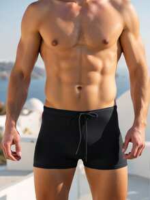 Manfinity Swimmode 男士撞色抽绳腰夏季时尚泳裤