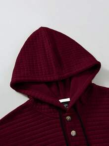 Manfinity Homme 男士抽绳休闲简约长袖连帽衫套装 男士运动套装 男士两件套运动服 男士连帽衫和运动裤套装 男士两件套服装套装 男士慢跑套装 适合复古风格、日常休闲、周末旅行、户外活动、探险旅行、轻松的工作环境或半正式场合，可作为男友/丈夫礼物、周年纪念/生日礼物、派对礼物、圣诞节礼物、新年礼物、婚礼礼物、情人节礼物 - 酒紅色 - 查看 5