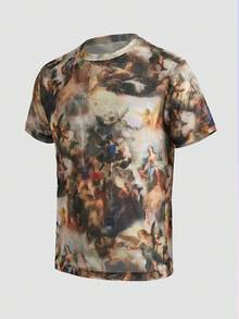 FeverCity Áo thun nam in hình cổ điển, thời trang mùa hè. - Cà phê nâu - Xem 3