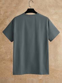 Manfinity VCAY 3件套男士圆领标语印花休闲百搭通勤度假短袖T恤 - 彩色 - 查看 8