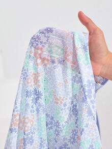SHEIN Sovereign Charm 女士高领透视性感外套，带口袋，休闲运动跑步健身户外活动长袖外套 - 藍色 - 查看 6