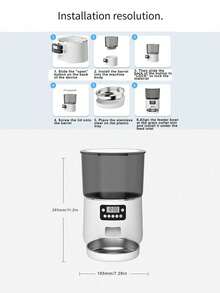 Teckwe Alimentador automático inteligente para mascotas FPP040 con alimentación programada y cuantificada, alimentador con botón enchufable para que ya no te preocupes si tus mascotas no comen a tiempo cuando estás fuera de casa. Alimentado por USB - Multicolor - estándar estadounidense - Ver 5