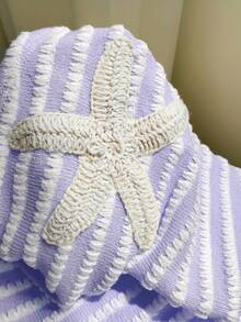 Comfortcana 女士夏季沙滩度假紫色薰衣草条纹印花海星刺绣抹胸上衣和短裤套装 - 紫丁香色 - 查看 5