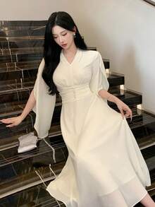 Dazy Tall Robe longue élégante avec taille cintrée pour grandes tailles