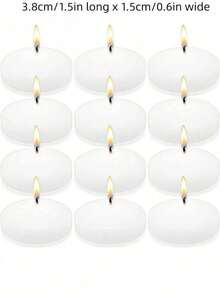 12PCS Floating Candles Long Burn Time Premium Wax For Cylinder Vases Centerpieces Wedding Decorations Pool Party Holiday Table Decor Elegant Home