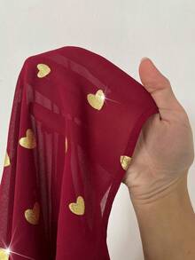 Viva Relle Romantisches A-Linien-Kleid mit V-Ausschnitt und Langarm, herzförmiges süßes Outfit für Dates, Große Größen, Frühling/Herbst - Bordeaux - Übersicht 7