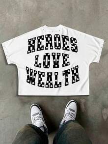 PAVTROS Camiseta de manga corta de cuello redondo con gráfico de retrato y letra casual para hombre, de verano - Multicolor - Ver 3