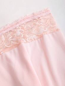 Sweetra Damen Halloween, Thanksgiving, Neujahr, geeignet für Party, Pendeln, Alltag, Reisen, Urlaub, rosa Spitze Rüschen Schleife Design Langarm Top, süß und figurbetont - Pink - Übersicht 6