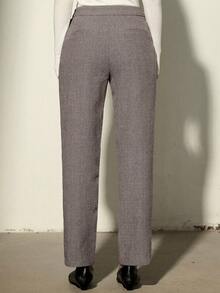Aveloria Modichic Women's Casual Herringbone Tapered Pants, Suitable For Commuting In Autumn - Grey - View 6