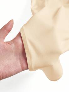 SHEIN BASICS Casual Solid Color Knit Crew Neck Short Sleeve Bodysuit For Women