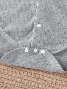 Souflis Souflis 新生男宝宝绅士连体衣，百日庆典正式服装，时尚领结领口 - 灰色 - 查看 5