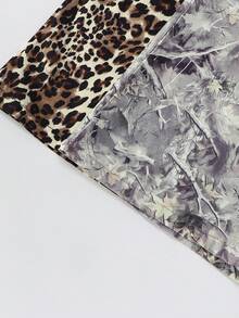 SHEIN Fashionable High Waist Leopard Print Casual Pants For Women, European And American Style, Versatile, Spring/Summer - Multicolor - View 4