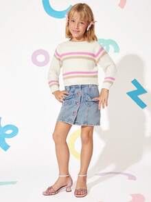 Mini mi 女童闪亮粉色小猫跟凉鞋，饰有水钻绑带和踝扣——派对和选美比赛的完美之选 - 粉色 - 查看 3