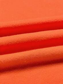 休闲字母数字印花短款卫衣，春秋季 - 橘色 - 查看 6