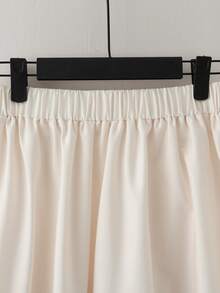 Franclia 女士渐变心形图案松紧腰休闲日常通勤外出约会中长裙，春夏款 - 彩色 - 查看 3