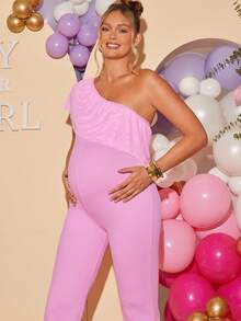 Loomaby 孕妇纯色简约休闲连体裤