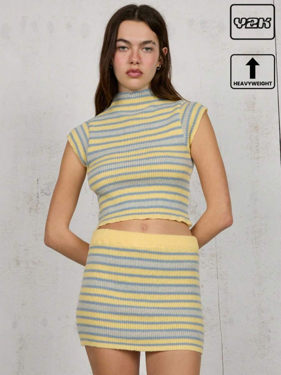 COUREZ Festival Low Rise Knitted Summer Micro Shorts Only Women Y2K Vintage - Multicolor - View 1