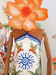 Travachic 女士度假雪纺印花露肩吊带迷你连衣裙，女士度假休闲套装，夏季度假装，春假装，派对装，沙滩装，春季服装，情人节，女士情人节服装，嘉年华服装，优雅，花卉，嘉年华，春夏，派对，夏季连衣裙，情人节连衣裙，女士婚礼宾客连衣裙，生日连衣裙，派对连衣裙，女士优雅连衣裙，花卉连衣裙，夏季连衣裙，嘉年华服装，墨西哥风连衣裙，女士波西米亚风连衣裙，女士热带风情连衣裙，女士夏季连衣裙，夏威夷风情连衣裙，女士吊带裙，女士花卉连衣裙，女士夏季连衣裙，热带风情吊带裙 - 彩色 - 查看 5