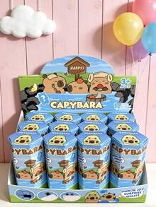 温泉浴卡水豚盲盒，水豚卧姿，色彩缤纷，创意十足，外观设计独特，适合家居、办公室、汽车、桌面、游戏室等场所摆放，亦可作为万圣节装饰、圣诞节装饰品。