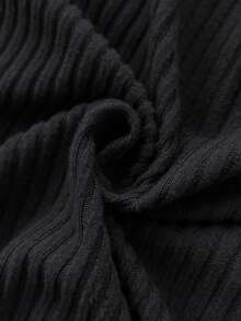 Elamini 女士白色针织抓绒罗纹仿毛领长袖修身短款拉链连帽卫衣，休闲时尚，百搭实用，适合通勤、上学、运动、日常穿着、约会以及秋冬季穿着。 - 黑色 - 查看 8