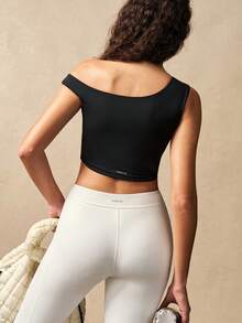 VARSIVA 女士休闲运动纯色健身背心 - 黑色 - 查看 9