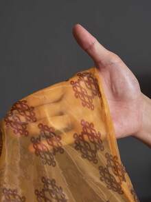 Veslaya 2026 Nouvelle veste de printemps précoce pour femmes grandes tailles, style festival de musique, Pâques, occidental, nomade, anniversaire, remise des diplômes, étudiant, usage quotidien, polyvalent de base, casual, brunch, aéroport, fête, sorties de vacances, banquet élégant, bal, trajet, casual, rétro élégant Top de gamme imprimé organza transparent à manches courtes croisées pour femmes - Multicolore - Voir 11