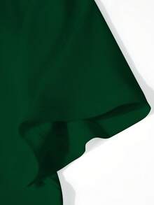 SHEIN LUNE Women Short Sleeve T-Shirt, Comfy Casual Streetwear With Digital Print On Chest, Versatile - Army Green - View 5