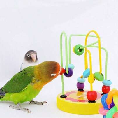 1pc Colorful Small Bead Parrot Training Toy