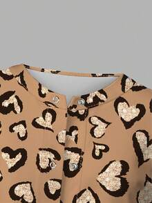 PopScrub 女士休闲爱心印花开衫外套，适合搭配护士服，春夏款