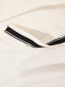 CourtClass Women's Contrast Color Cardigan, Fashionable Sporty Sweater - Beige - View 8