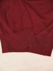 Revavyn 百搭圆领休闲长袖针织打底衫 - 酒紅色 - 查看 8