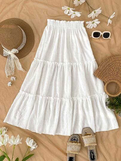 女童纯色简约A字裙，面料柔软舒适，设计百搭耐穿，适合学校活动、通勤、周末郊游和秋季场合穿着。