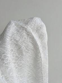 Elamini 春夏女士蕾丝刺绣层叠荷叶边连衣裙，优雅性感奢华修身迷你裙，适合约会和休闲外出等多种场合。 - 白色 - 查看 5