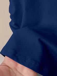 Sparklyn Teen Girls' Cute Bow Print Fitted Waist T-Shirt - Navy Blue - View 3