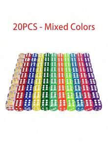 50pcs Colored Dice, 6-Sided Dice For Board Games, 14mm Loose Dice For Parties, Board Games (Random Color) - Multicolor - View 15