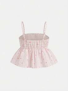 Firerie Kids Firerie Kids Tween Girl Spaghetti Strap Square Neck Striped Summer Camisole Set - Pink - View 6